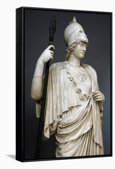 The Athena Giustiniani. Roman Copy of a Greek Statue of Pallas Athena. 2nd Century. Detail-null-Framed Stretched Canvas