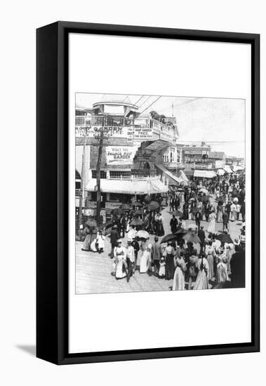 The Atlantic City Boardwalk-B.w. Kilburn-Framed Stretched Canvas