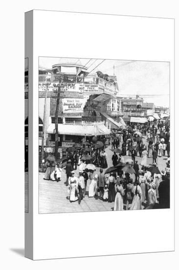 The Atlantic City Boardwalk-B.w. Kilburn-Stretched Canvas