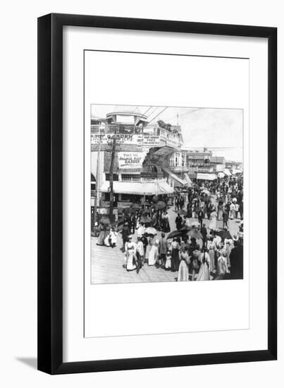 The Atlantic City Boardwalk-B.w. Kilburn-Framed Art Print