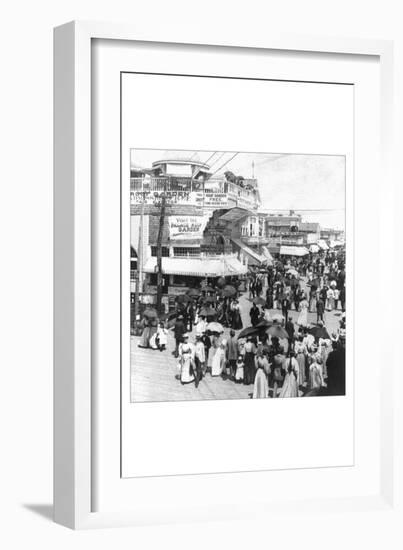 The Atlantic City Boardwalk-B.w. Kilburn-Framed Art Print