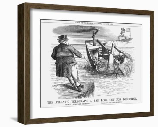 The Atlantic Telegraph - a Bad Look Out for Despotism, 1858-null-Framed Giclee Print