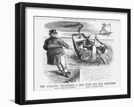 The Atlantic Telegraph - a Bad Look Out for Despotism, 1858-null-Framed Giclee Print