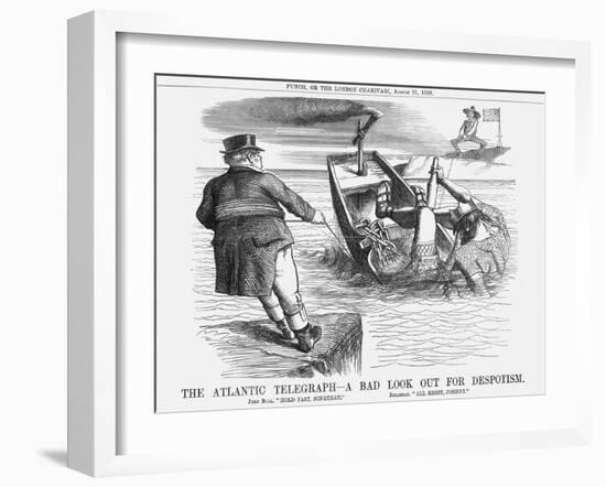 The Atlantic Telegraph - a Bad Look Out for Despotism, 1858-null-Framed Giclee Print