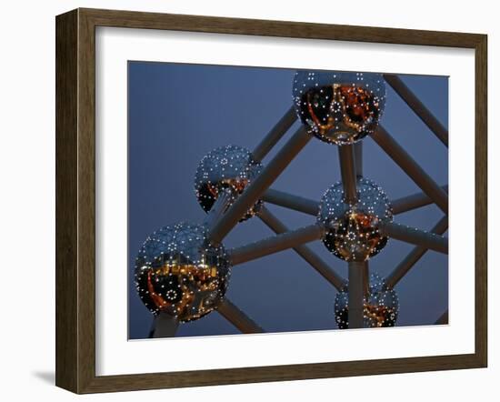 The Atomium Monument in Brussels, Built for Expo '58, the 1958 Brussels World's Fair, Belgium-David Bank-Framed Photographic Print