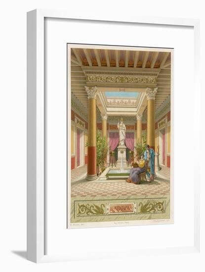 The Atrium, or Court of House in Pompeii, Restored to its Former Glory-null-Framed Art Print