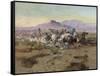 The Attack, 1900-Charles Marion Russell-Framed Stretched Canvas