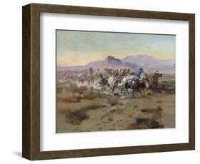 The Attack, 1900-Charles Marion Russell-Framed Giclee Print