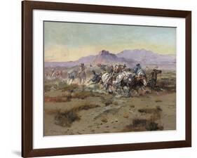 The Attack, 1900-Charles Marion Russell-Framed Giclee Print