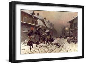 The Attack at Dawn, 1877-Alphonse Marie de Neuville-Framed Giclee Print