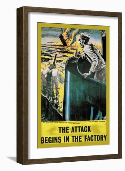 The Attack Begins in the Factory-null-Framed Art Print