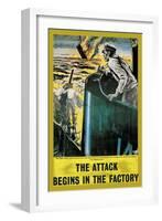 The Attack Begins in the Factory-null-Framed Art Print