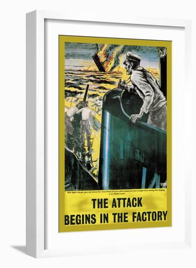 The Attack Begins in the Factory-null-Framed Art Print