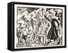 The Attack, from the Travels and Sufferings of Father Jean De Brebeuf, 1938-Eric Gill-Framed Stretched Canvas