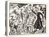 The Attack, from the Travels and Sufferings of Father Jean De Brebeuf, 1938-Eric Gill-Stretched Canvas