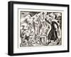 The Attack, from the Travels and Sufferings of Father Jean De Brebeuf, 1938-Eric Gill-Framed Giclee Print