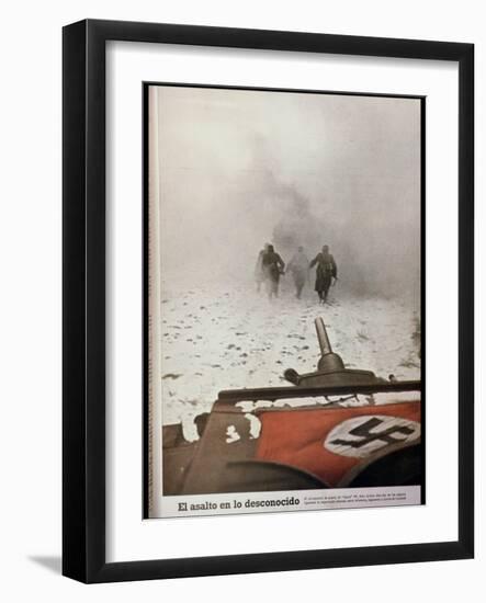 The Attack into the Unknown', German Troops Advancing on Stalingrad, from 'Signal'-null-Framed Giclee Print