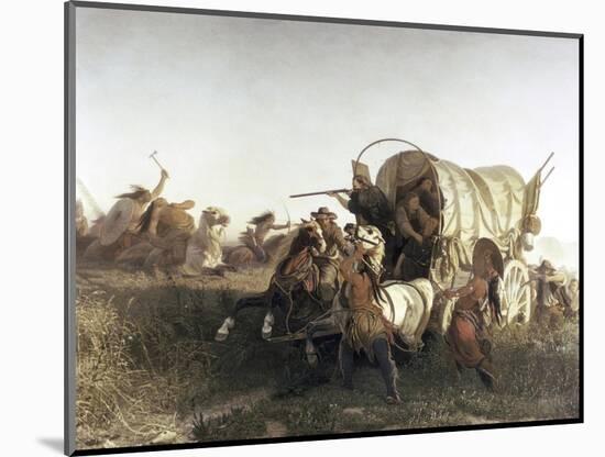 The Attack on the Emigrant Train-Charles Ferdinand Wimar-Mounted Giclee Print