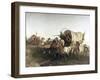 The Attack on the Emigrant Train-Charles Ferdinand Wimar-Framed Giclee Print