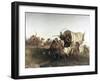 The Attack on the Emigrant Train-Charles Ferdinand Wimar-Framed Giclee Print