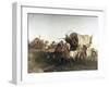 The Attack on the Emigrant Train-Charles Ferdinand Wimar-Framed Giclee Print