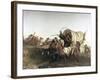 The Attack on the Emigrant Train-Charles Ferdinand Wimar-Framed Giclee Print