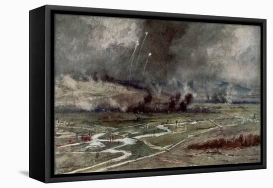 The Attack on the German Positions North of the Aisne, 16th April 1917-Francois Flameng-Framed Stretched Canvas