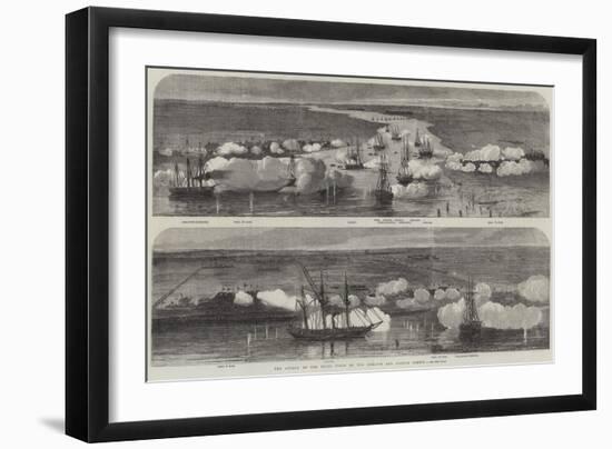 The Attack on the Peiho Forts by the English and French Fleets-null-Framed Premium Giclee Print