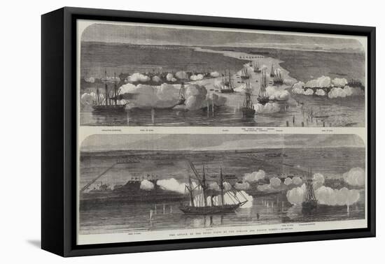 The Attack on the Peiho Forts by the English and French Fleets-null-Framed Stretched Canvas