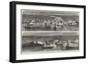 The Attack on the Peiho Forts by the English and French Fleets-null-Framed Giclee Print