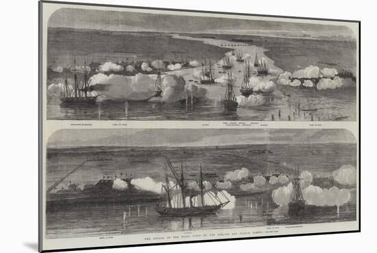 The Attack on the Peiho Forts by the English and French Fleets-null-Mounted Giclee Print