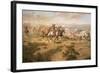 The Attack on the Wagon Train-Charles Marion Russell-Framed Art Print