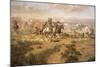 The Attack on the Wagon Train-Charles Marion Russell-Mounted Art Print