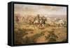 The Attack on the Wagon Train-Charles Marion Russell-Framed Stretched Canvas