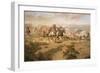 The Attack on the Wagon Train-Charles Marion Russell-Framed Art Print