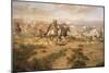 The Attack on the Wagon Train-Charles Marion Russell-Mounted Art Print