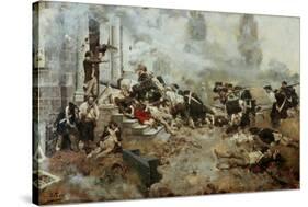 The Attack Upon the Chew House-Howard Pyle-Stretched Canvas