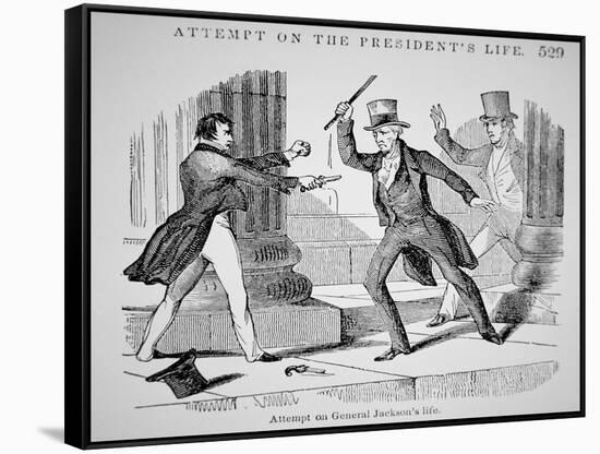 The Attempted Assassination of General Andrew Jackson-American School-Framed Stretched Canvas