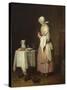 The Attentive Nurse, circa 1738-Jean-Baptiste Simeon Chardin-Stretched Canvas