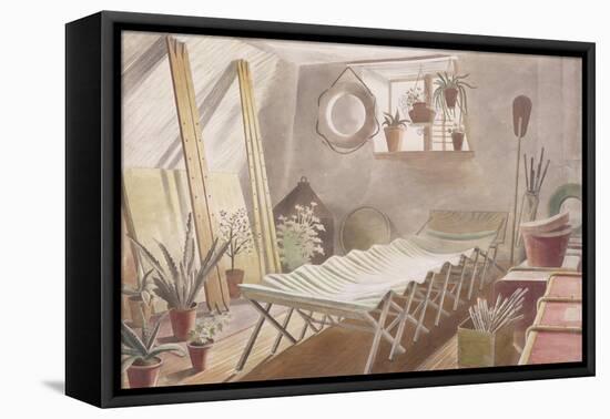 The Attic Bedroom, Brick House, Great Bardfield-Eric Ravilious-Framed Stretched Canvas