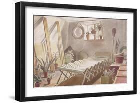 The Attic Bedroom, Brick House, Great Bardfield-Eric Ravilious-Framed Giclee Print