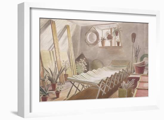 The Attic Bedroom, Brick House, Great Bardfield-Eric Ravilious-Framed Giclee Print
