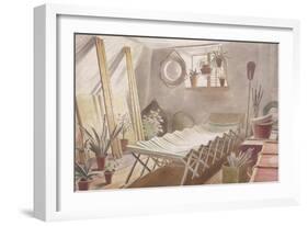 The Attic Bedroom, Brick House, Great Bardfield-Eric Ravilious-Framed Giclee Print