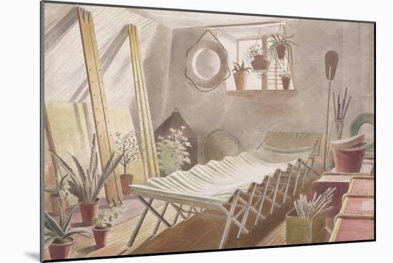 The Attic Bedroom, Brick House, Great Bardfield-Eric Ravilious-Mounted Giclee Print