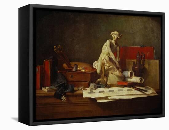 The Attributes of the Arts and Their Rewards, Painted for Catherine the Great, 1766-Jean-Baptiste Simeon Chardin-Framed Stretched Canvas