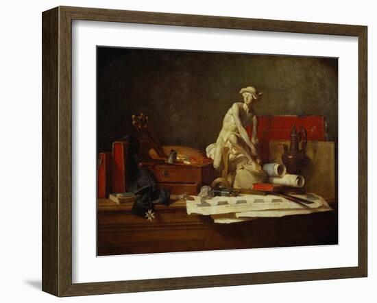 The Attributes of the Arts and Their Rewards, Painted for Catherine the Great, 1766-Jean-Baptiste Simeon Chardin-Framed Giclee Print