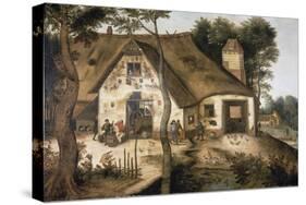 The Auberge Saint Michel-Pieter Bruegel the Elder-Stretched Canvas