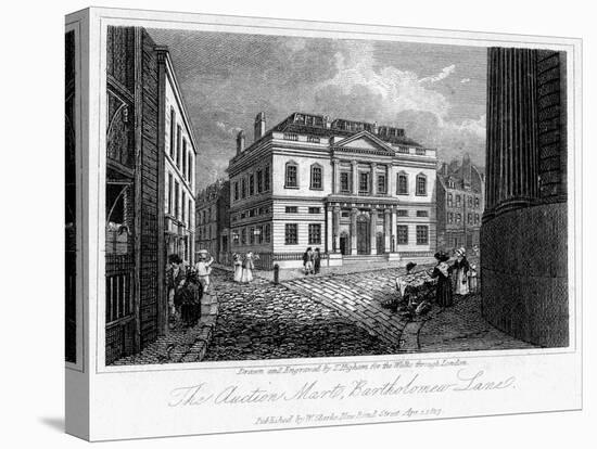 The Auction Mart, Bartholomew Lane, City of London, 1817-Thomas Higham-Stretched Canvas