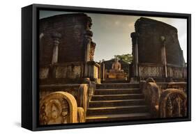 The Audience Hall in the Ancient City in Polonnaruwa-Alex Saberi-Framed Stretched Canvas
