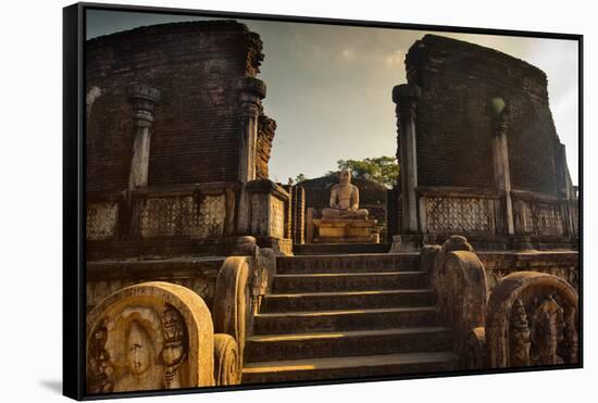 The Audience Hall in the Ancient City in Polonnaruwa-Alex Saberi-Framed Stretched Canvas